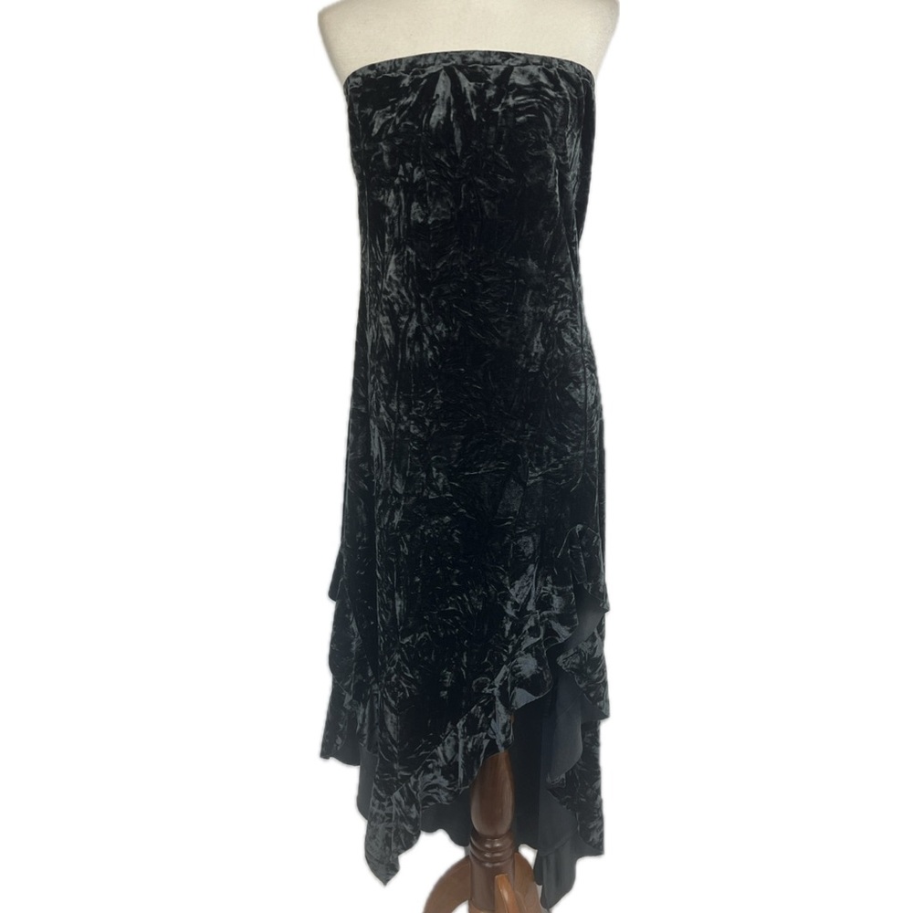 Silence + Noise Luna Crushed Velvet Strapless Dress Sz XL Whimsigoth Dark Fairy
